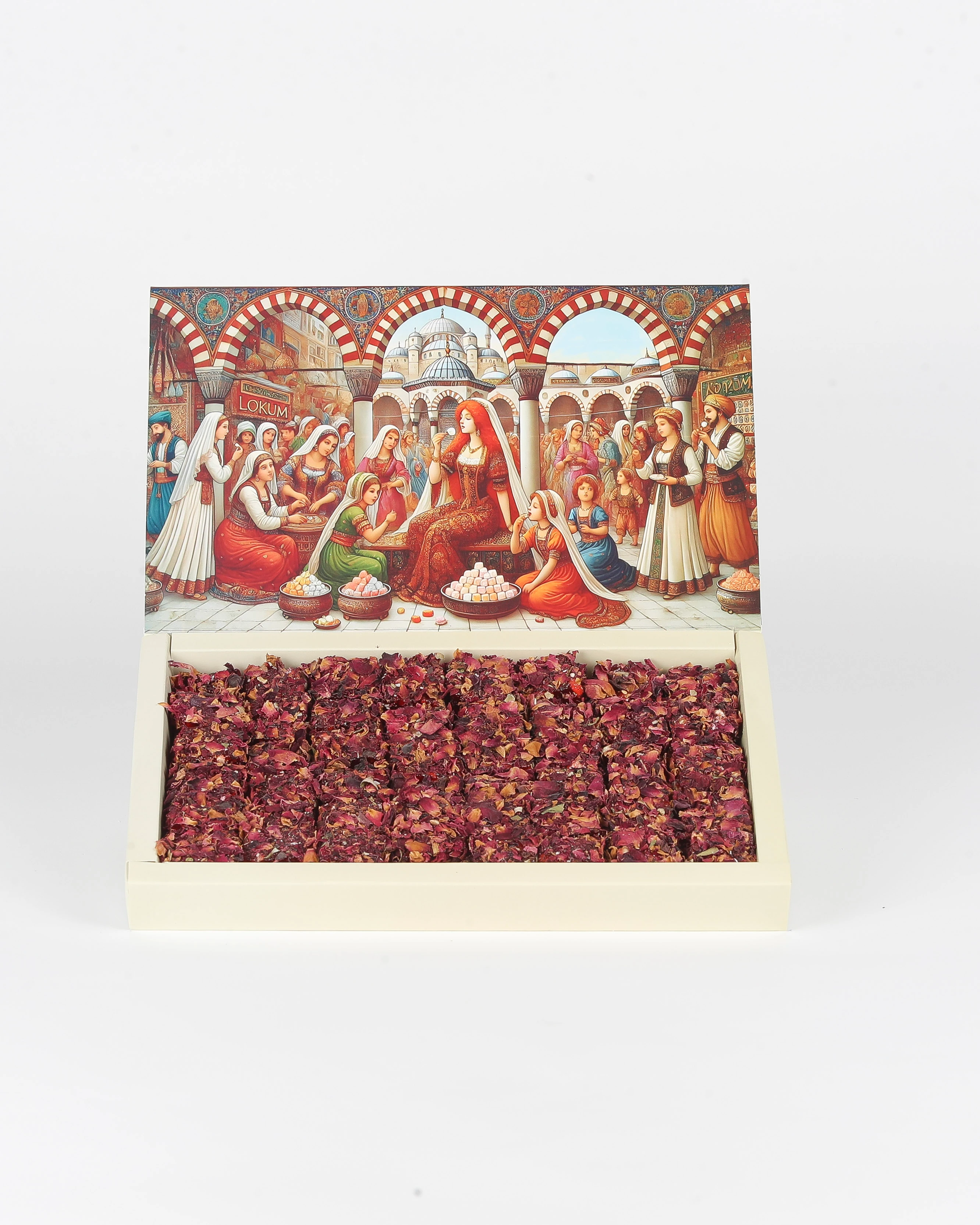 Gül Yaprak Kaplı Fındıklı Güllü Lokum 1000gr