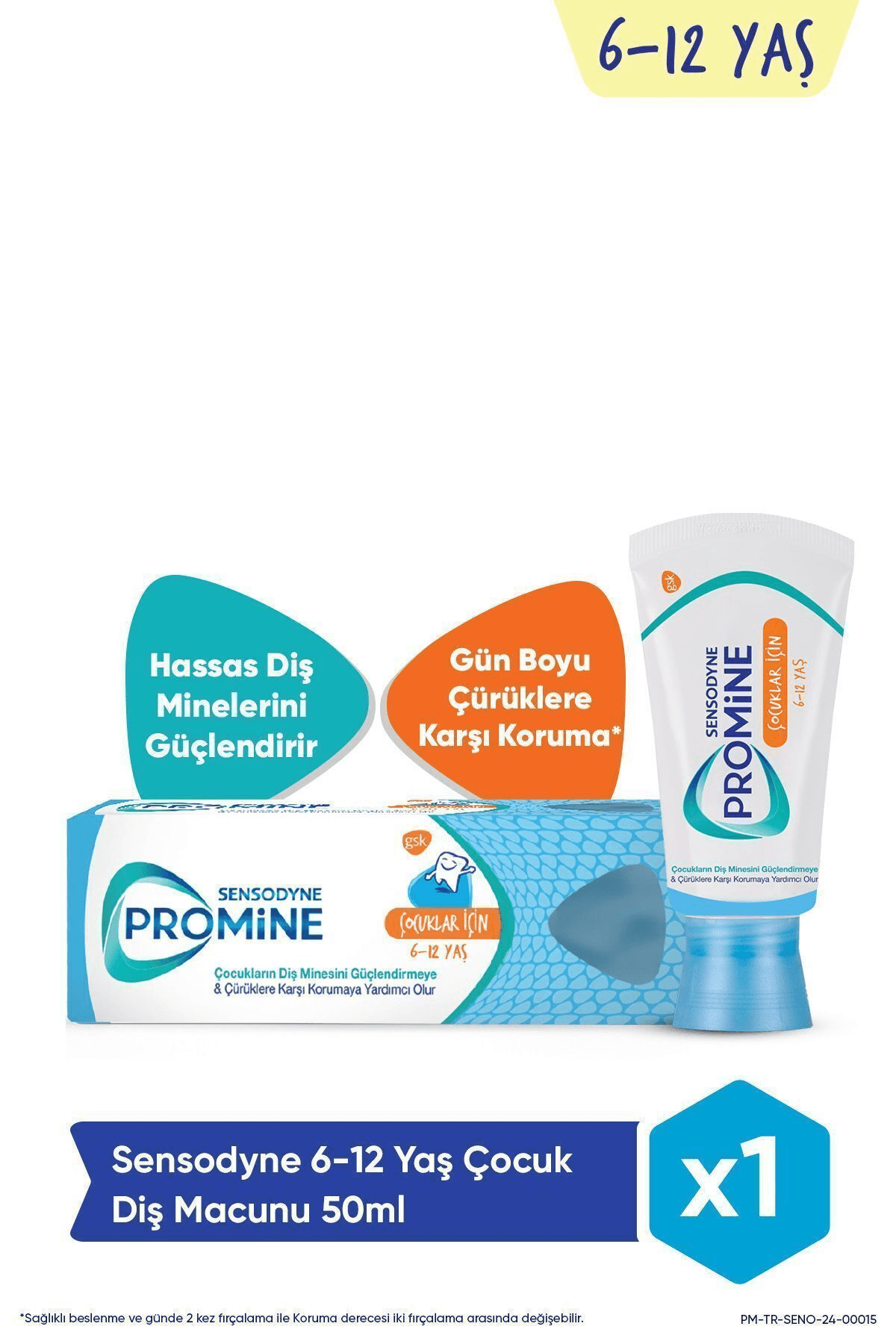 Sensodyne Promine 6-12 Yaş Florürlü Çocuk Diş Macunu 50 ml