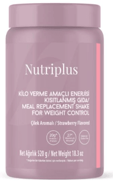 Nutriplus Kilo Verme Amaçlı Enerjisi Kısıtlanmış Gıda Çilek Aromalı 520 gr