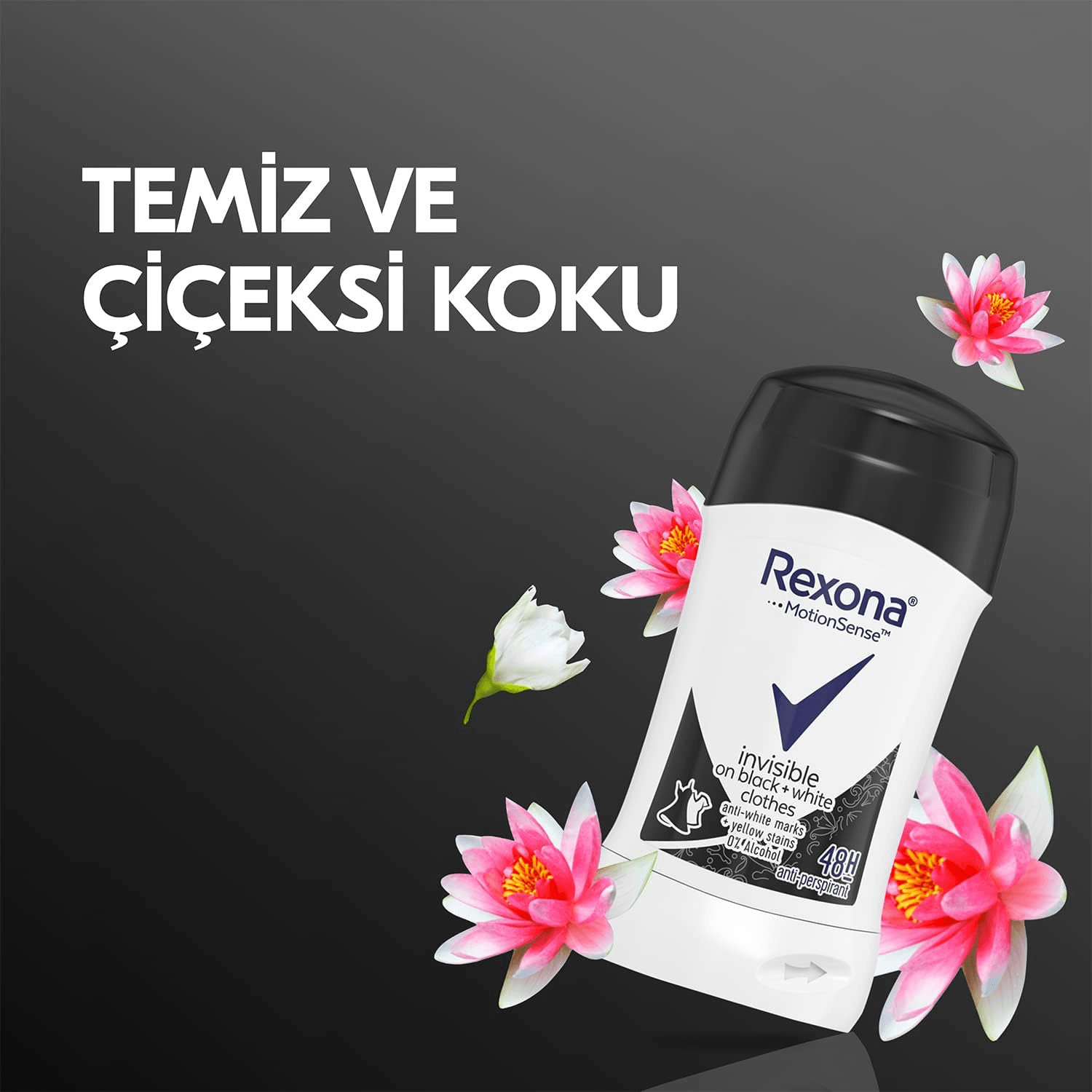 Rexona MotionSense Kadın Stick Deodorant Invisible On Black+White Clothes 48 Saat Etkili 50 g