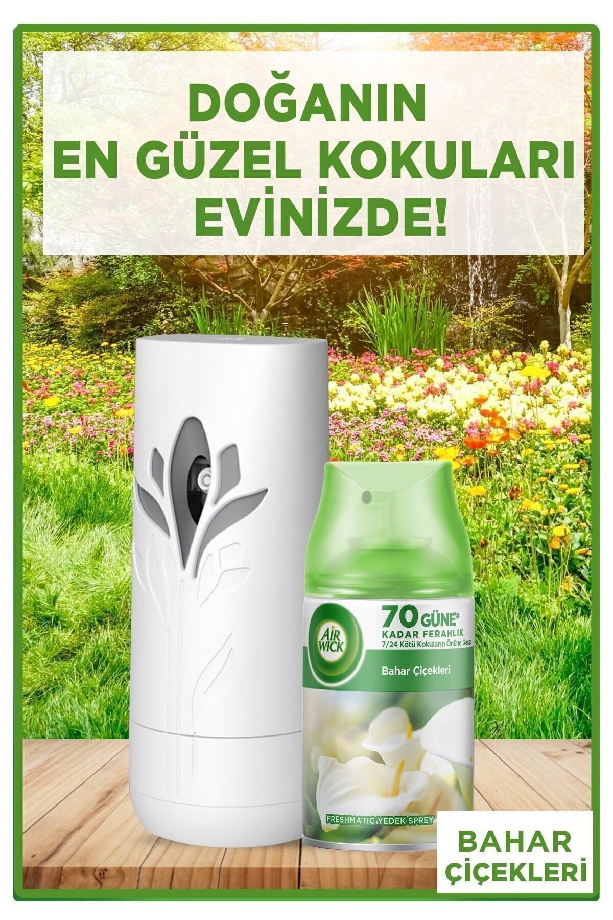 Oda Kokusu Freshmatik, Otomatik Sprey Makine + Bahar Çiçekleri Yedek Sprey 250 ml