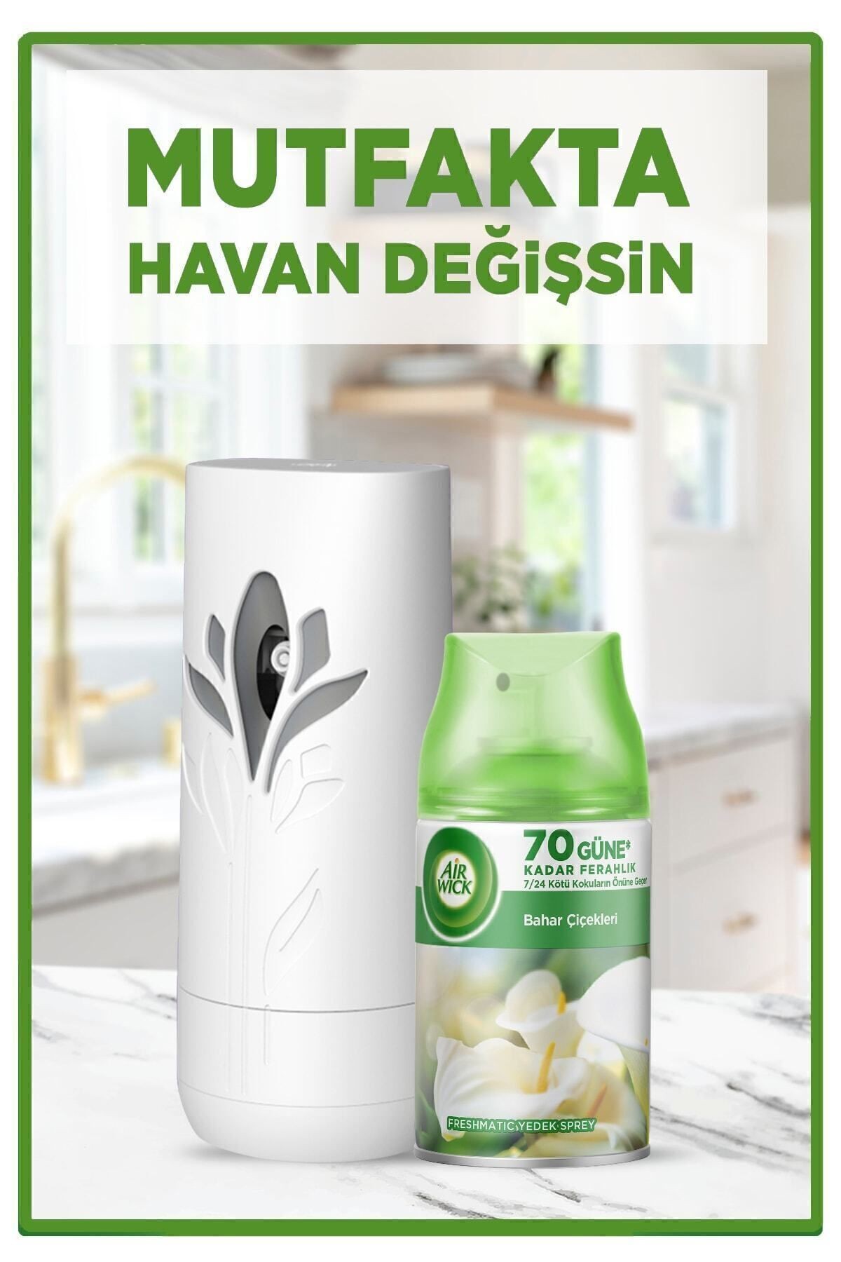 Oda Kokusu Freshmatik, Otomatik Sprey Makine + Bahar Çiçekleri Yedek Sprey 250 ml