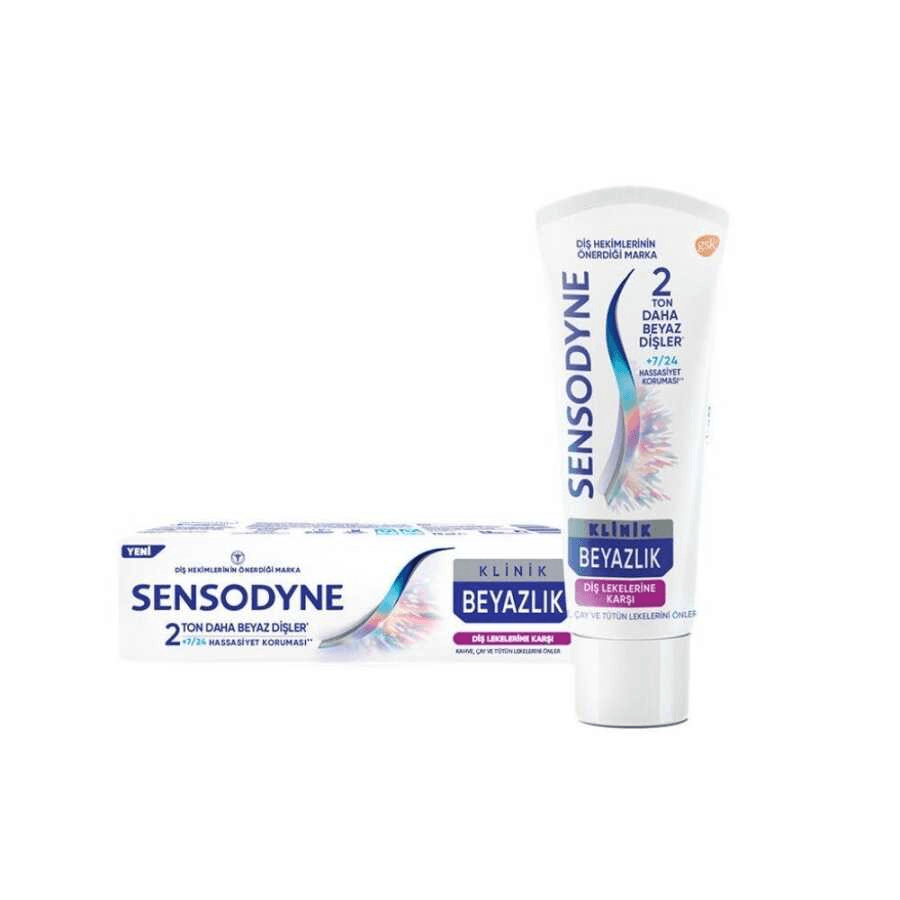 Sensodyne Klinik Beyazlık Diş Lekelerine Karşı Florürlü Diş Macunu 75 ml
