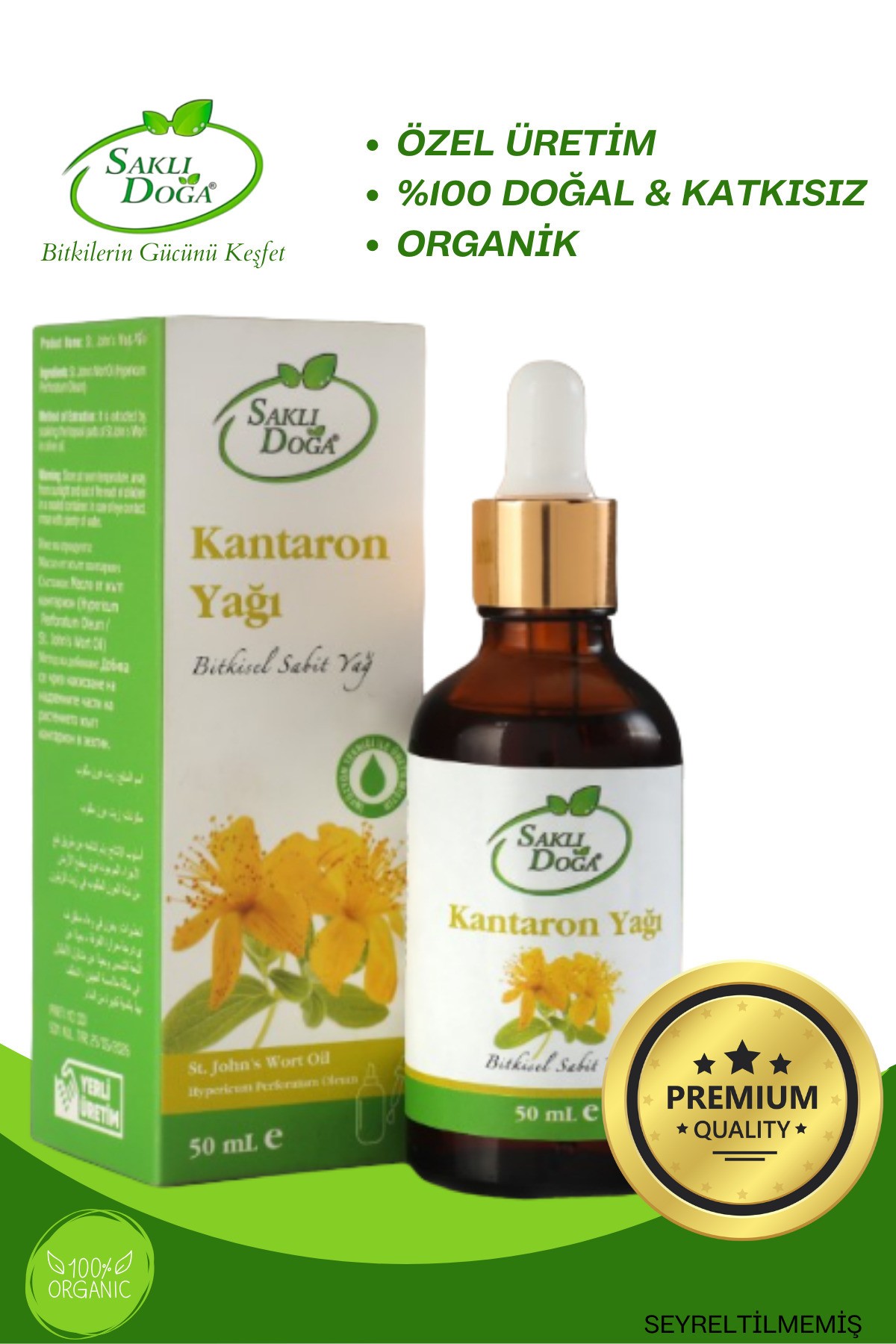 Premium Kantaron Yağı doğal katkısız 50 ML