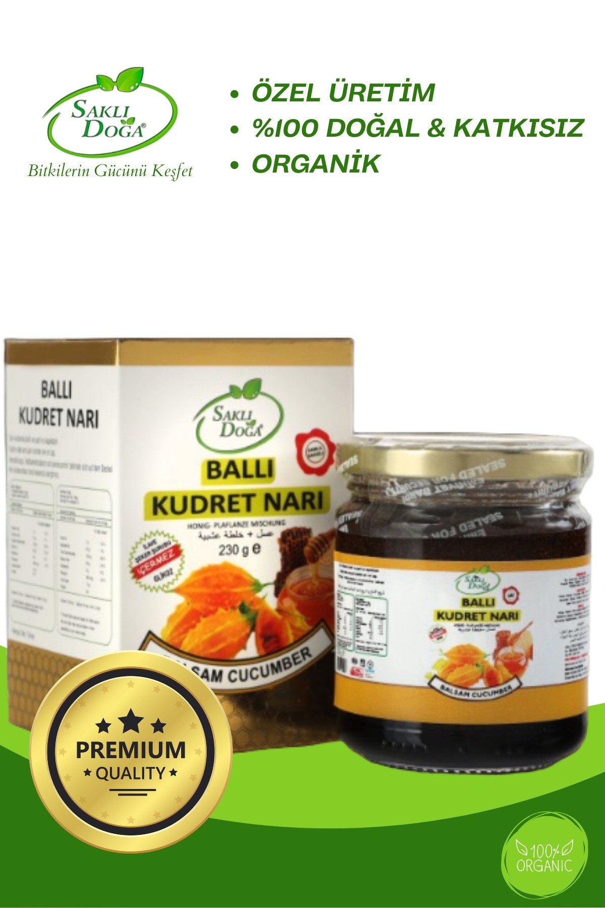 Premium Ballı Kudret Narı Doğal Katkısız 230 Gr