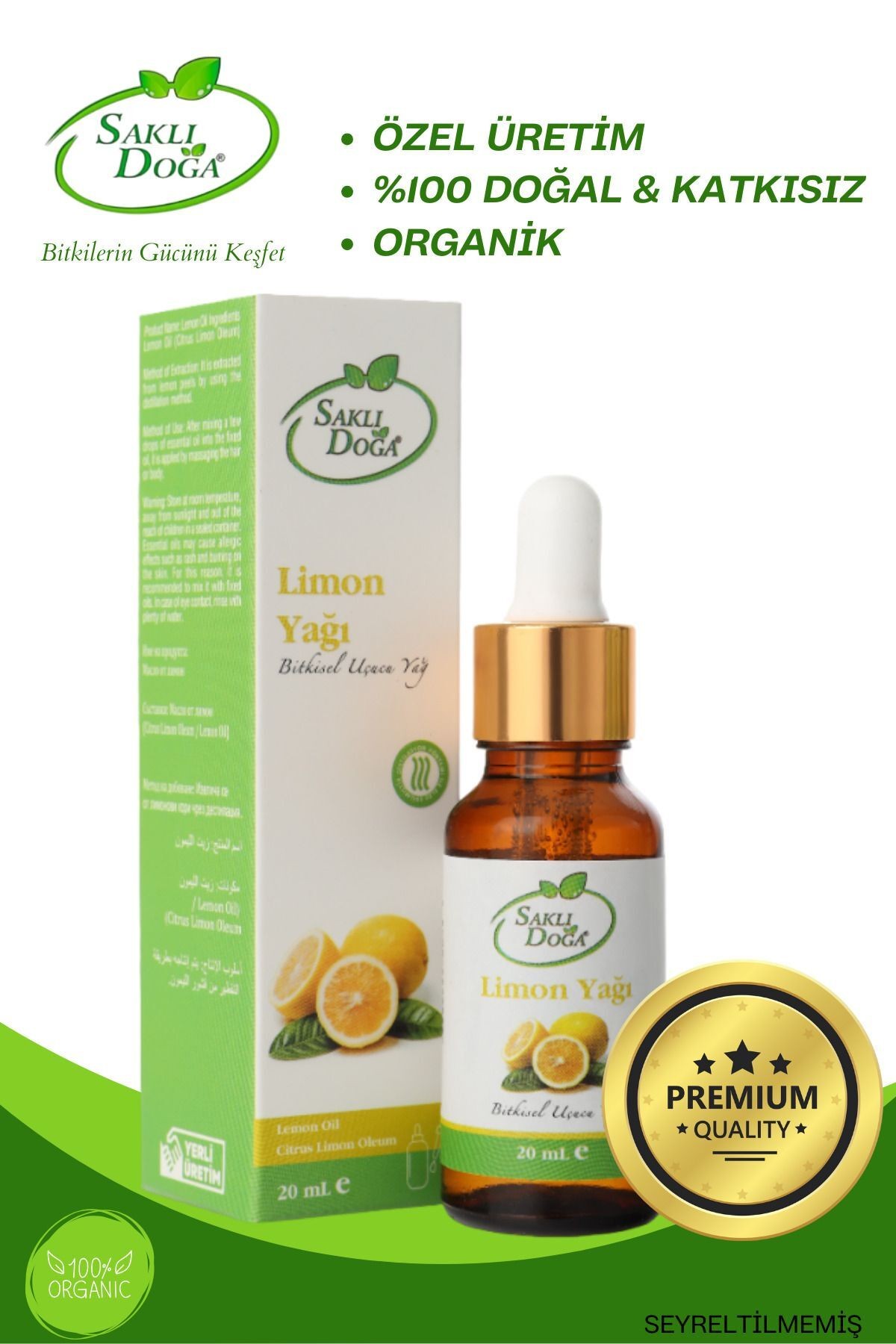 Premium %100 Saf ve Doğal Limon Yağı 20ml