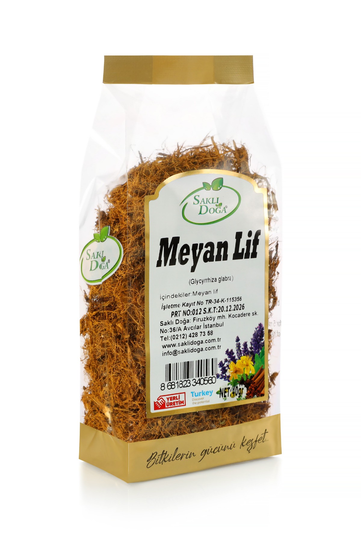 Doğal Meyan Lif - Kök 40 Gr