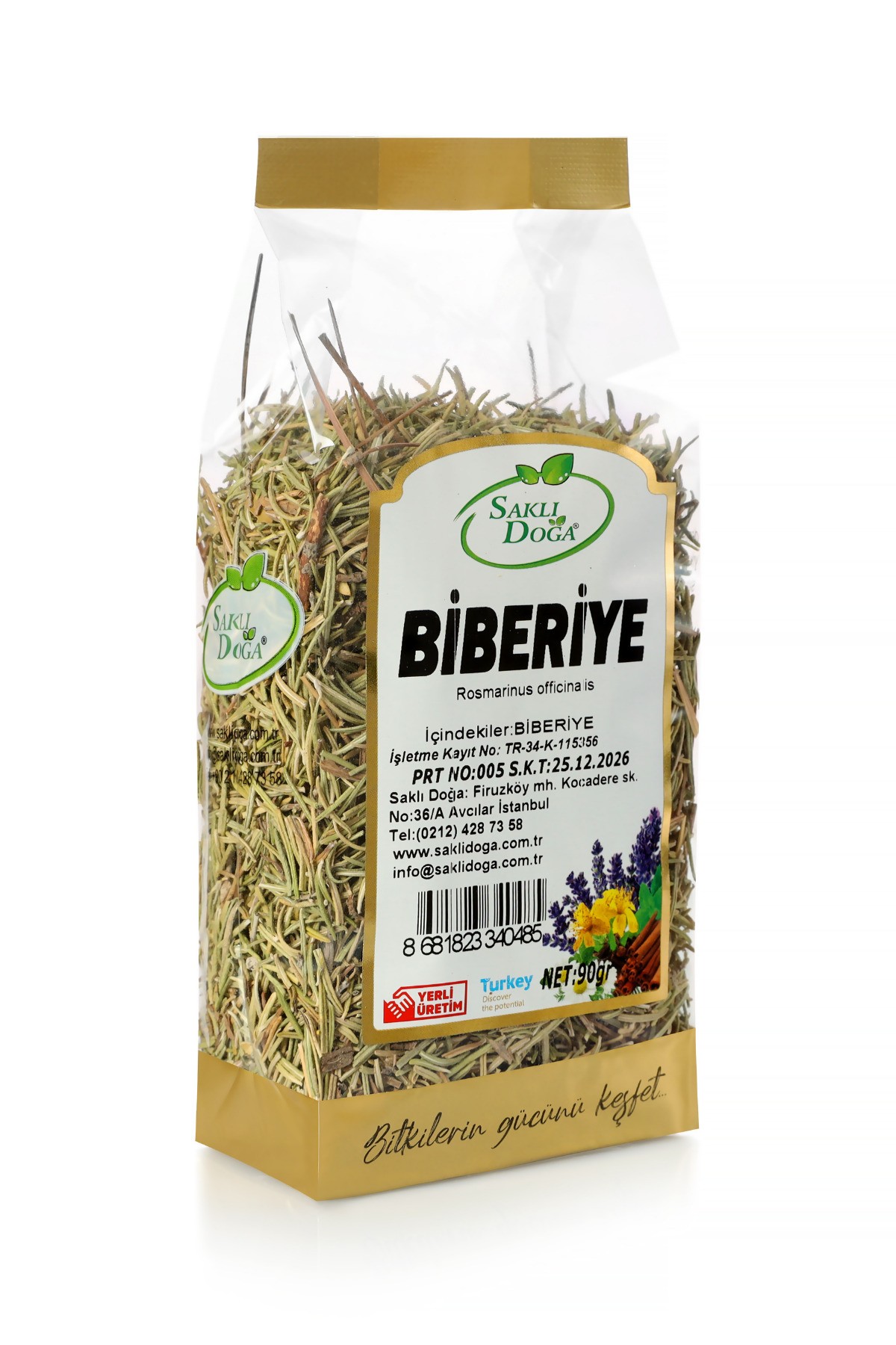 Premium Biberiye Otu Çayı - Doğal Kurutulmuş 90 Gr