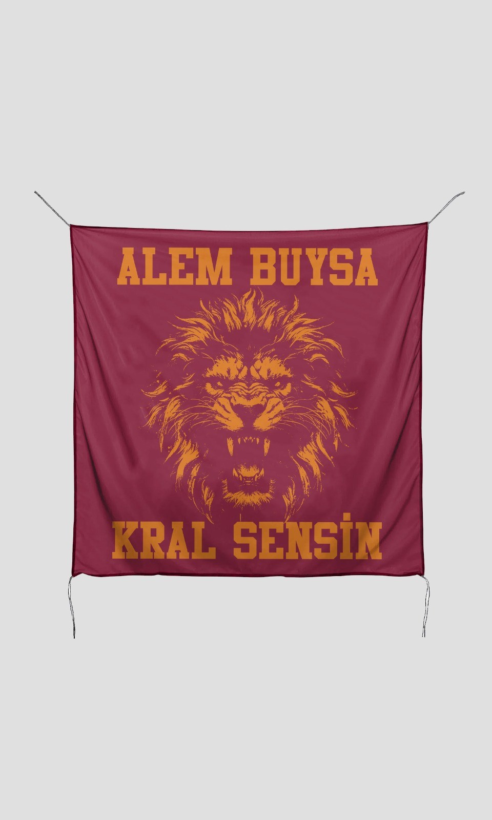 Alem Buysa Kral Sensin Aslan Kırmızı Bayrak