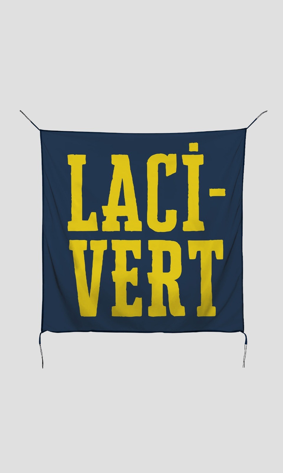 Sarı Lacivert Yazılı Bayrak