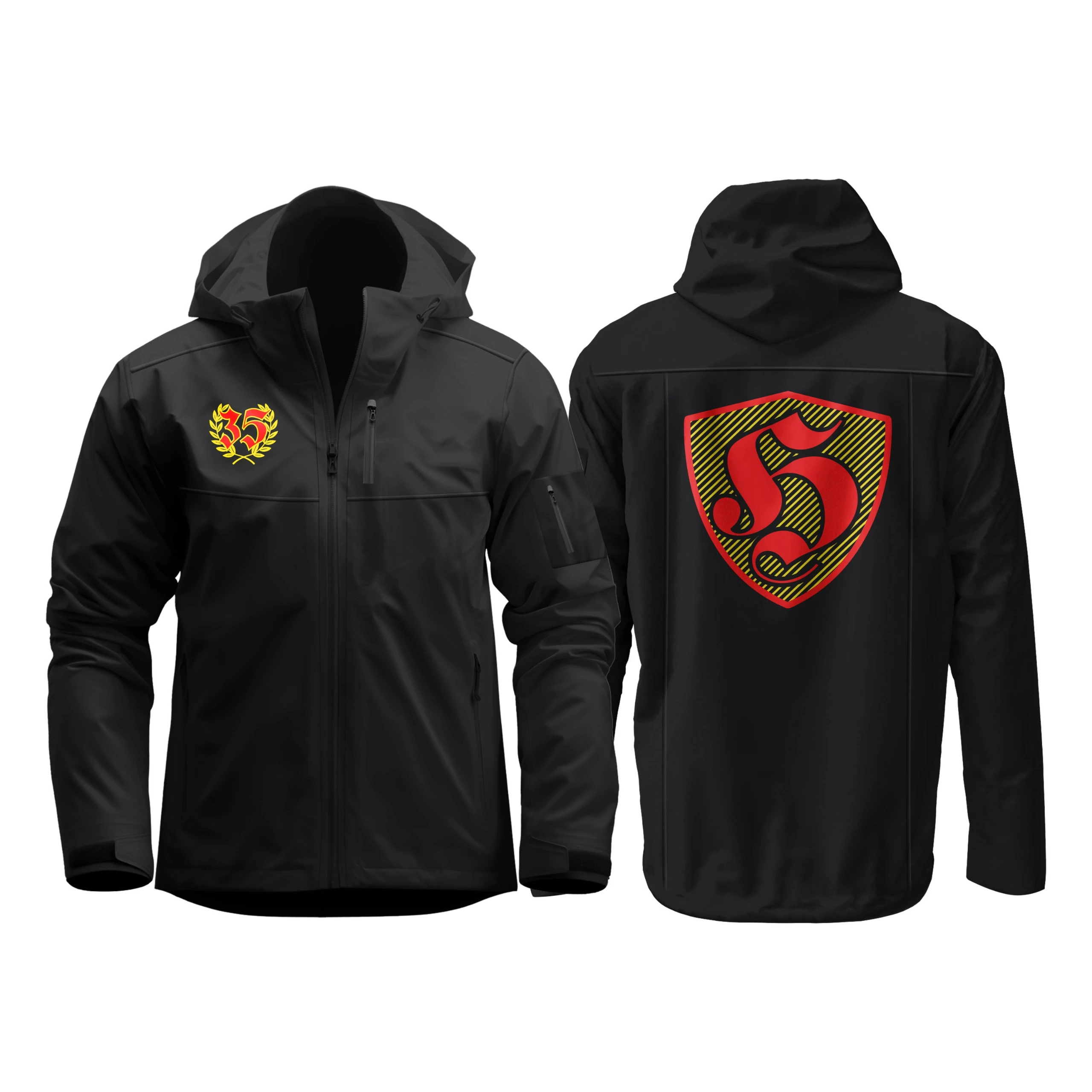 35 Sarı Kırmızı İzmir (Ultras Sırt Baskılı) Softshell Mont
