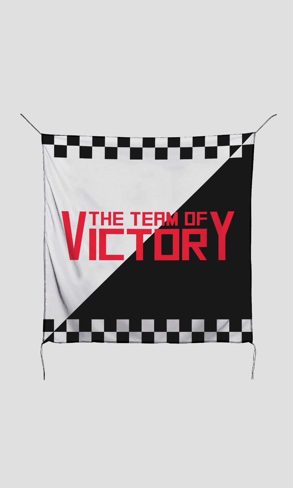 The Term Of Victory Yazılı Siyah Beyaz Bayrak