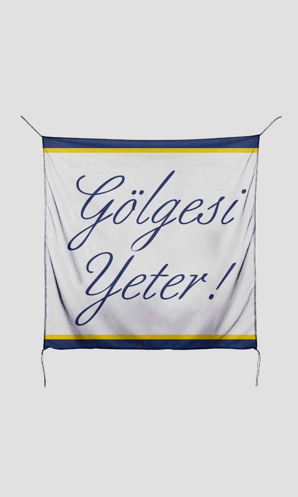 Gölgesi Yeter Yazılı Sarı Lacivert Bayrak