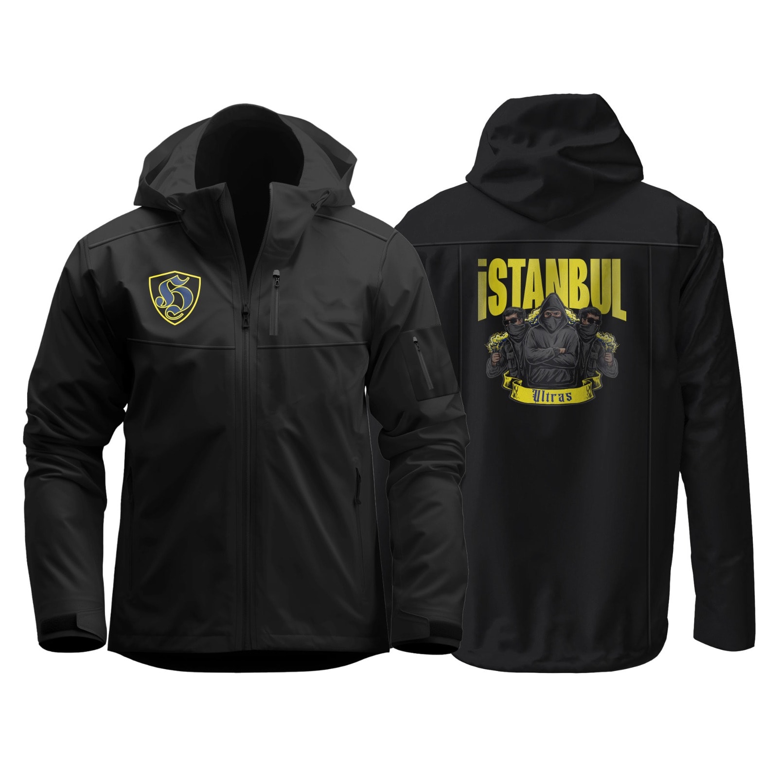Sarı Lacivert Ultras (İstanbul Ultras Sırt Baskılı) Softshell Mont