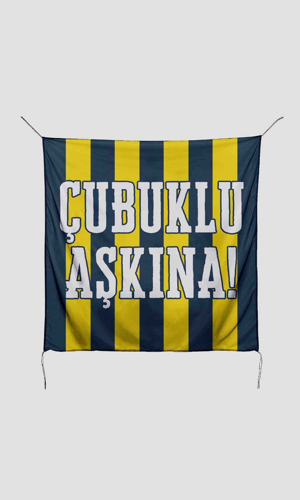 Çubuklu Aşkına Sarı Lacivert Bayrak