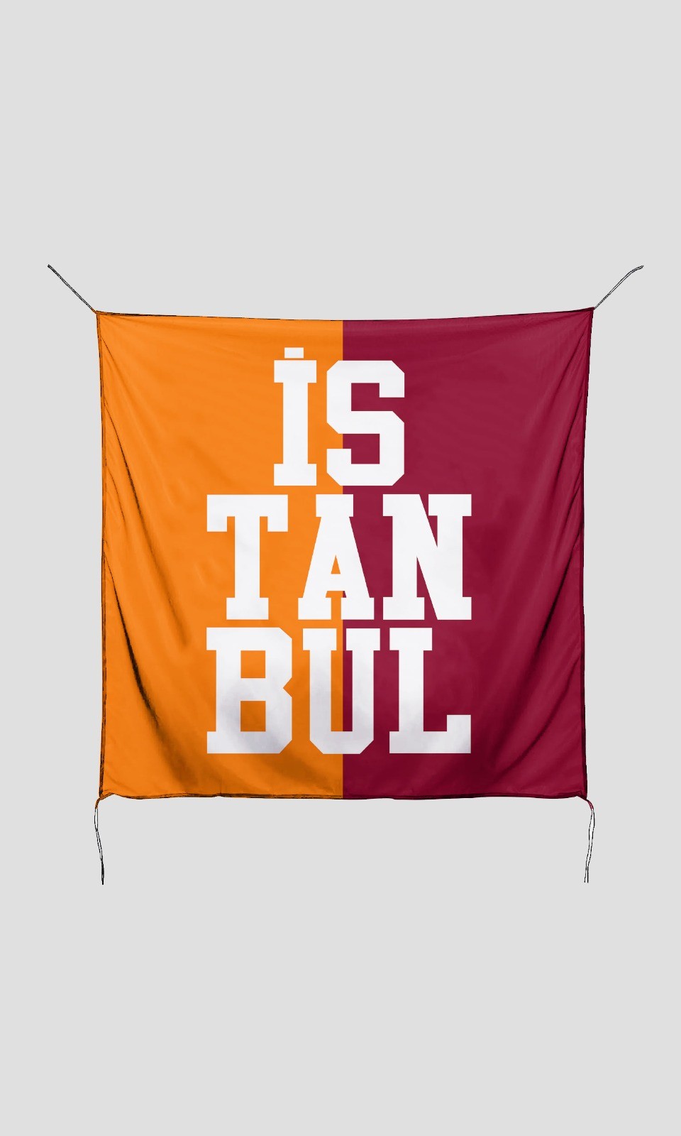 İstanbul Yazılı Sarı Kırmızı Bayrak