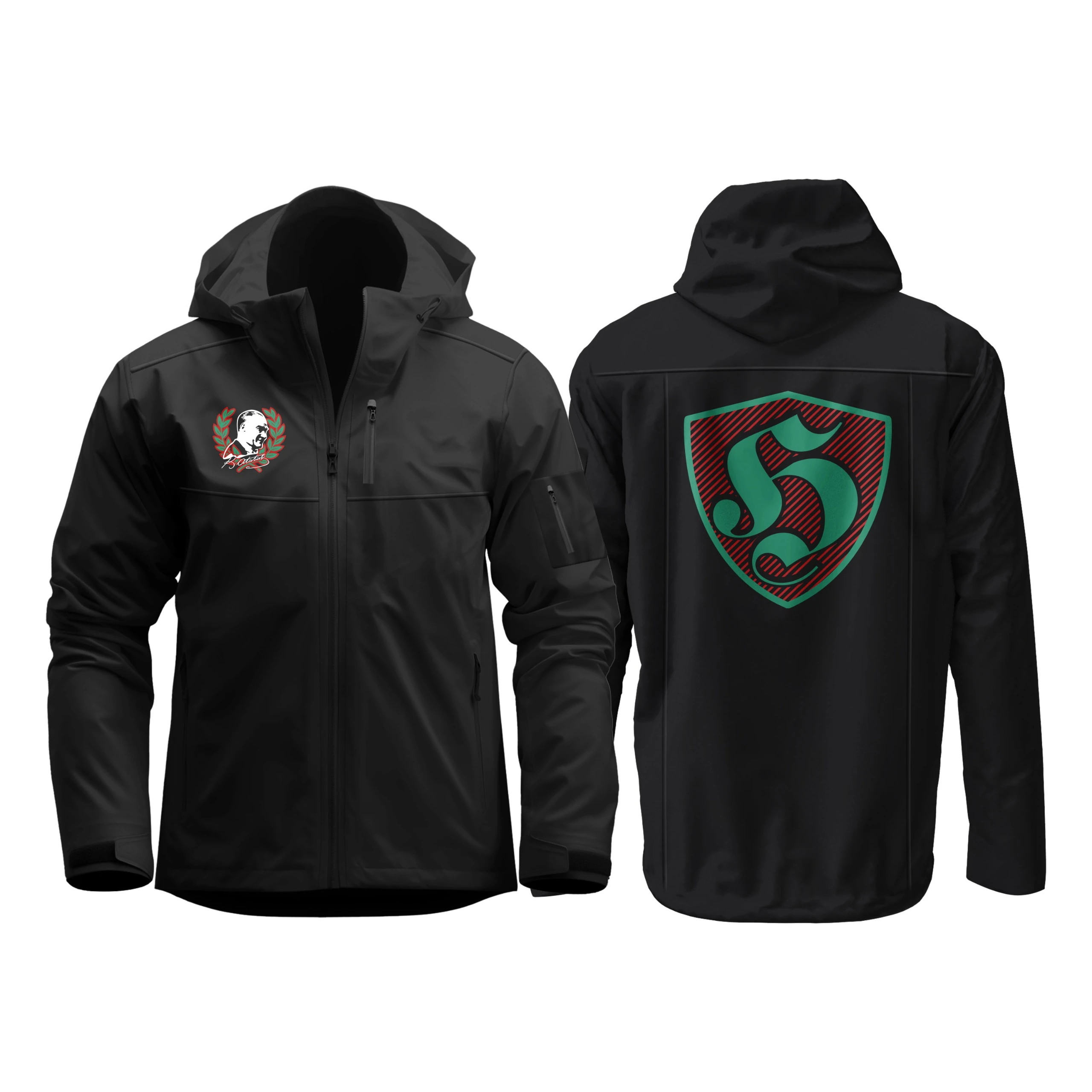Atatürk İmza Kırmızı Yeşil (Ultras Sırt Baskılı) Softshell Mont