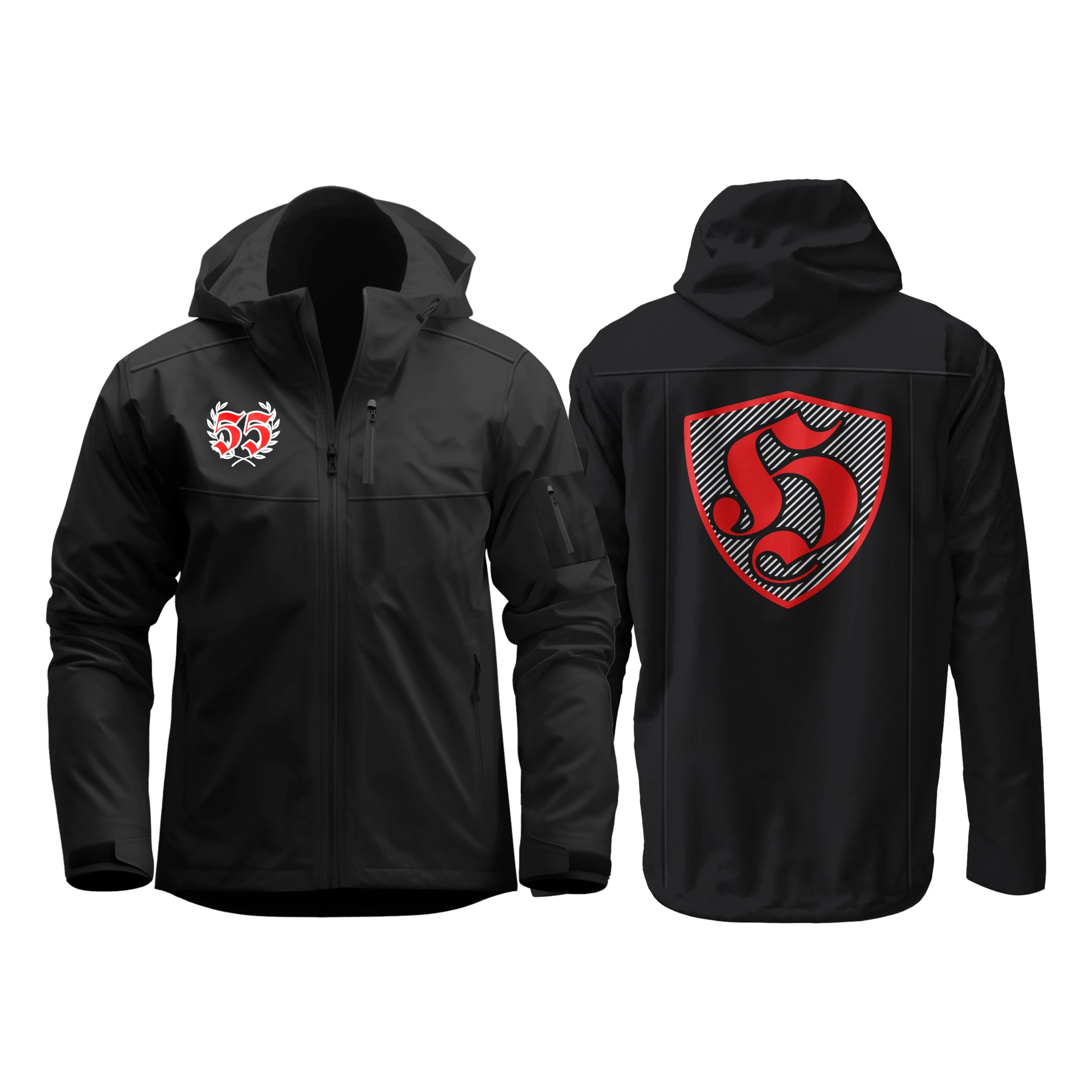 55 Kırmızı Beyaz Samsun (Ultras Sırt Baskılı Softshell Mont)