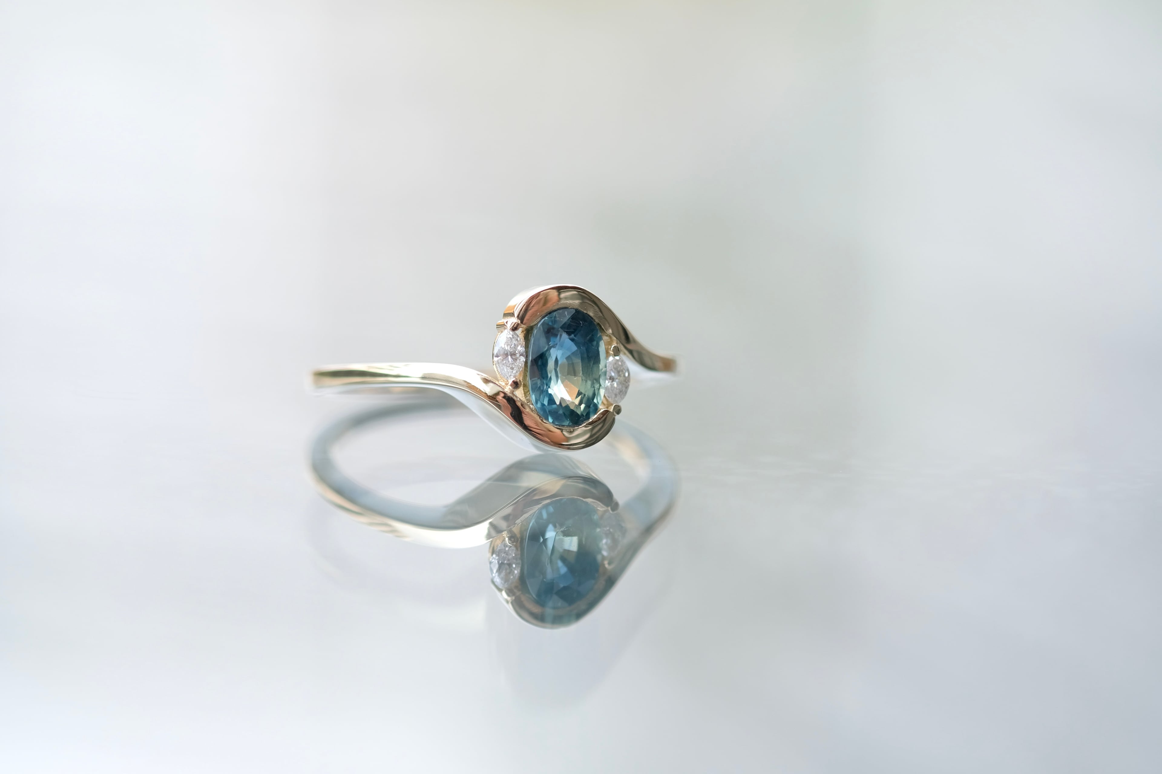 SONSUZLUK TEKLİF YÜZÜĞÜ TEAL-SAPPHIRE
