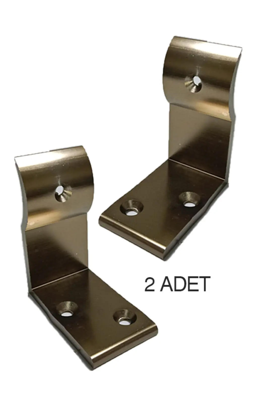 Alüminyum Duvar L Ayak Kısa Korkuluk Küpeşte Boru Tutucu Bronz 2 ADET
