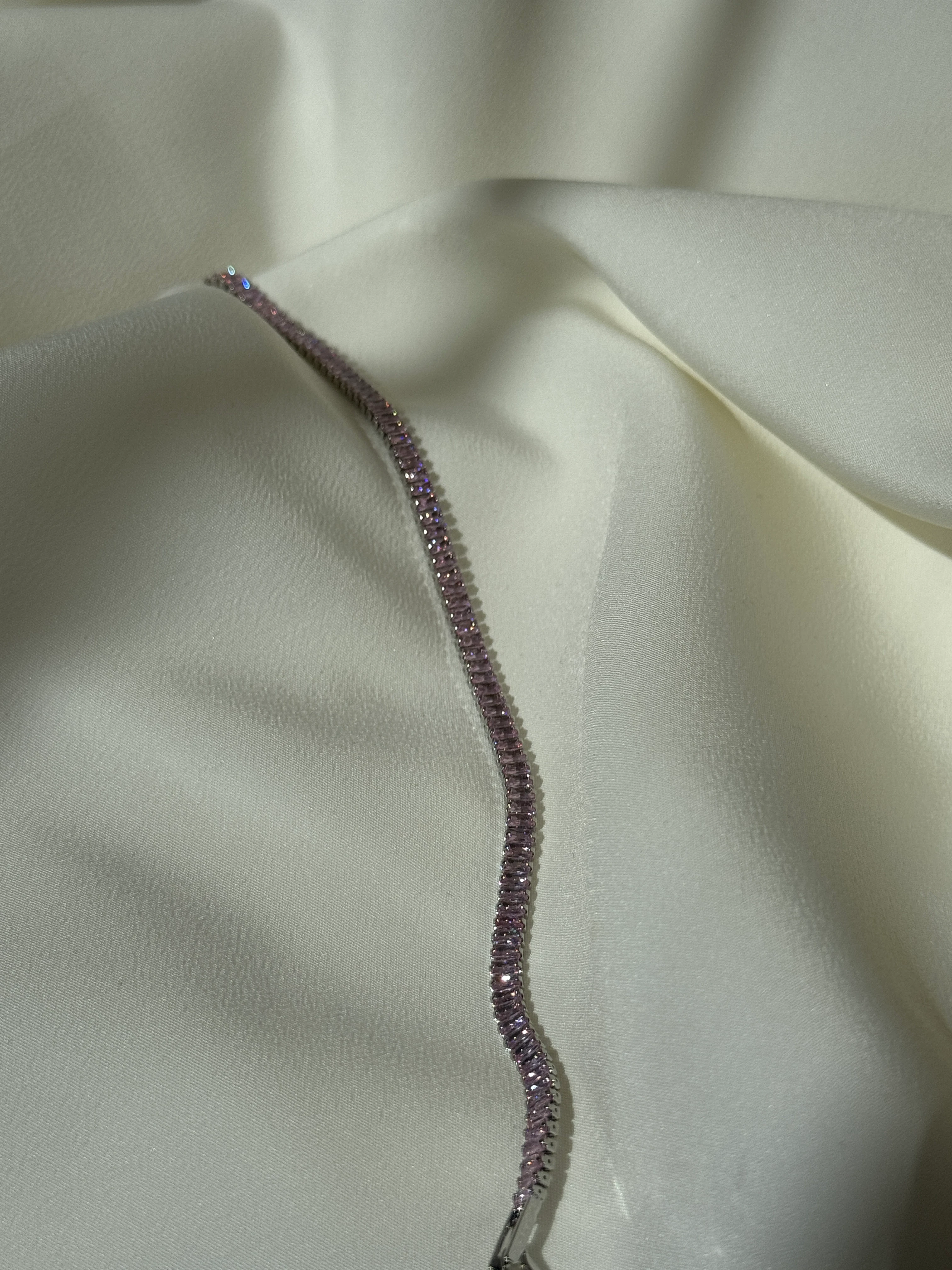 14K Pembe Zirkon Taşlı Baget Bileklik