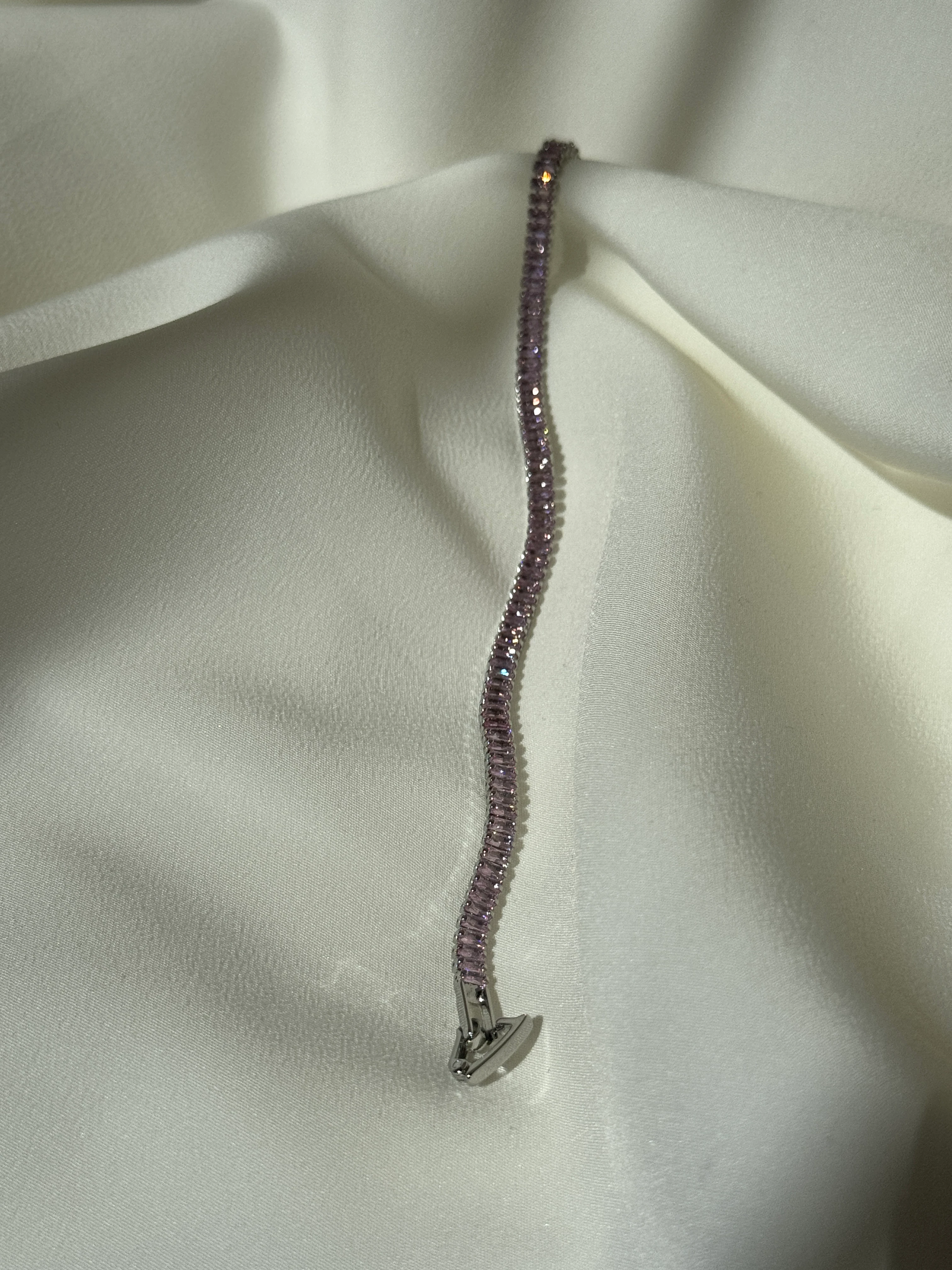 14K Pembe Zirkon Taşlı Baget Bileklik