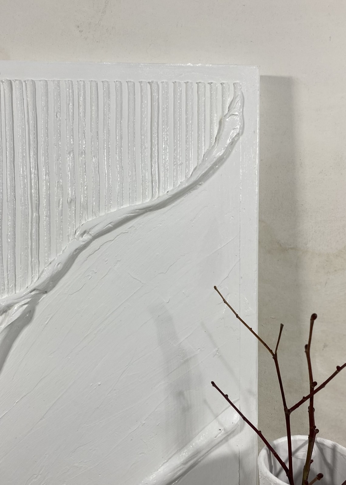 Dokulu Alçı Tablo - Akışın İzleri | El Yapımı 3D Dekoratif Duvar Tablosu