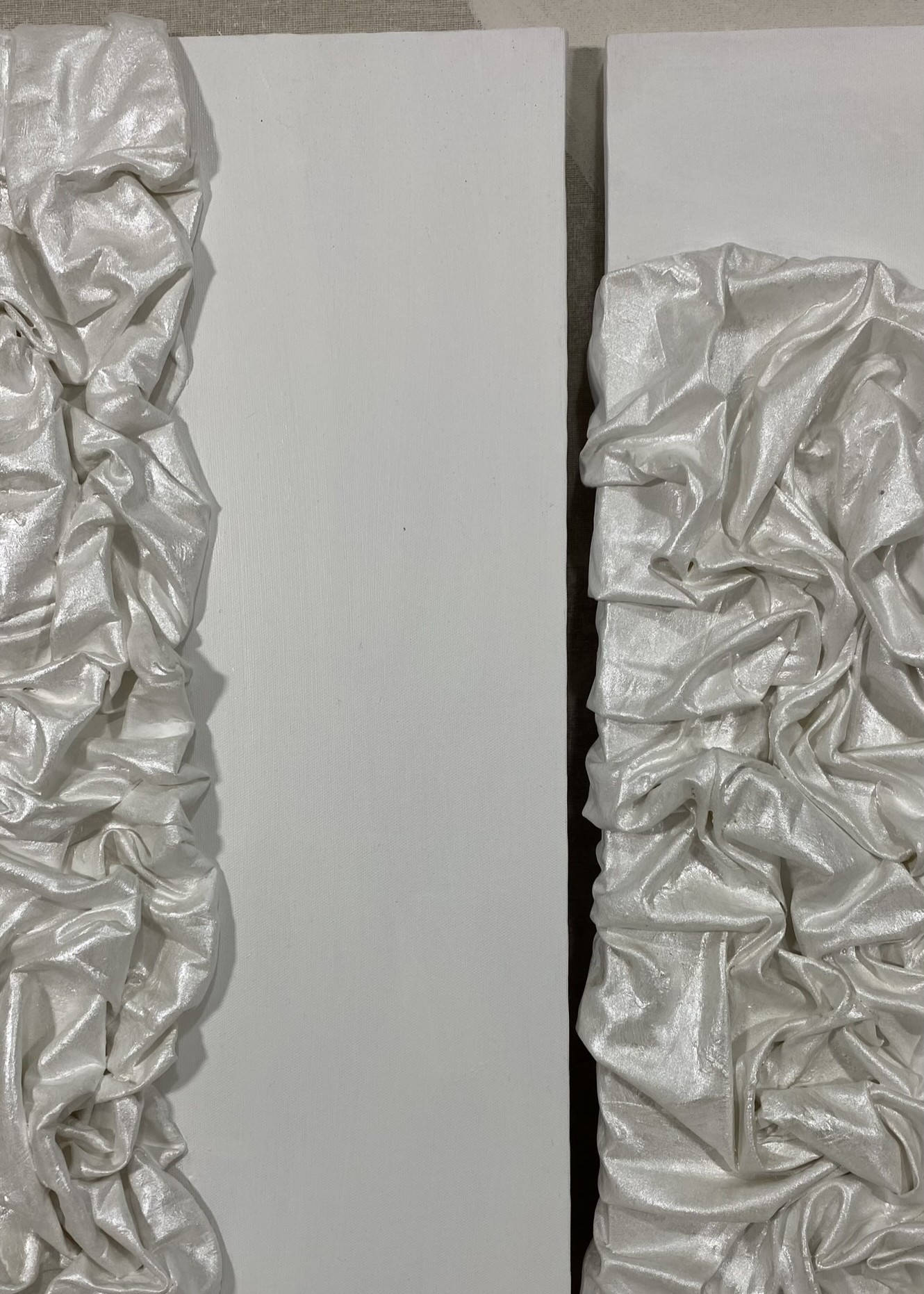 2'li Dokulu Alçı Tablo - Denge ve Kaos | El Yapımı 3D Dekoratif Duvar Tablosu Metalik