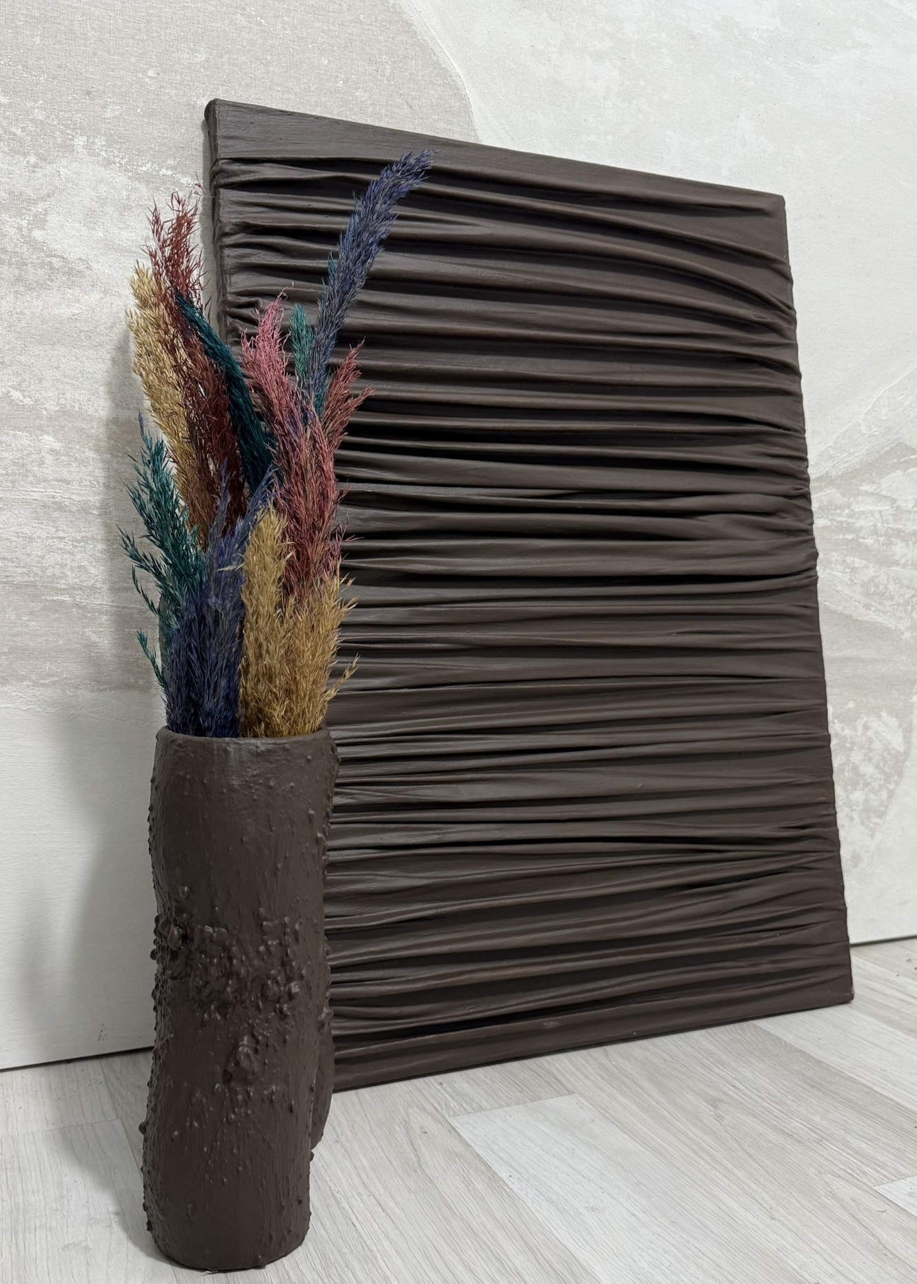 Dokulu Alçı Tablo - Zamanın Kıvrımları | El Yapımı 3D Dekoratif Duvar Tablosu
