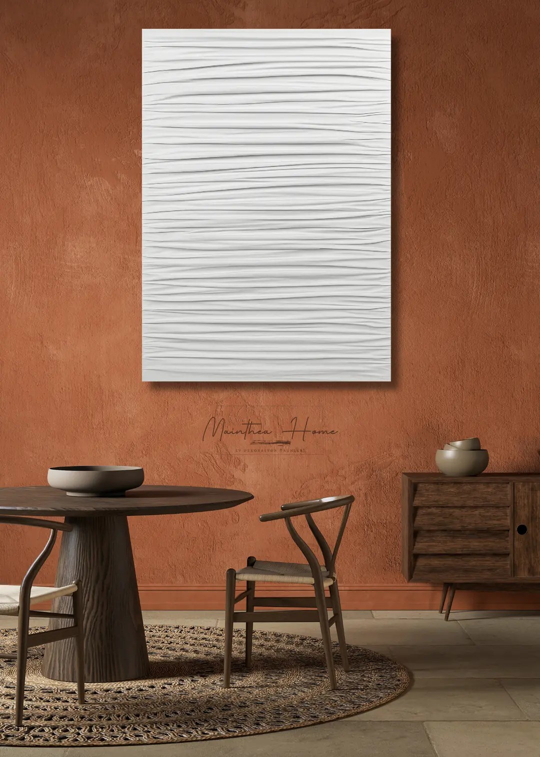 50-120 cm Özel Siapriş Dokulu Alçı Tablo - Zamanın Kıvrımları