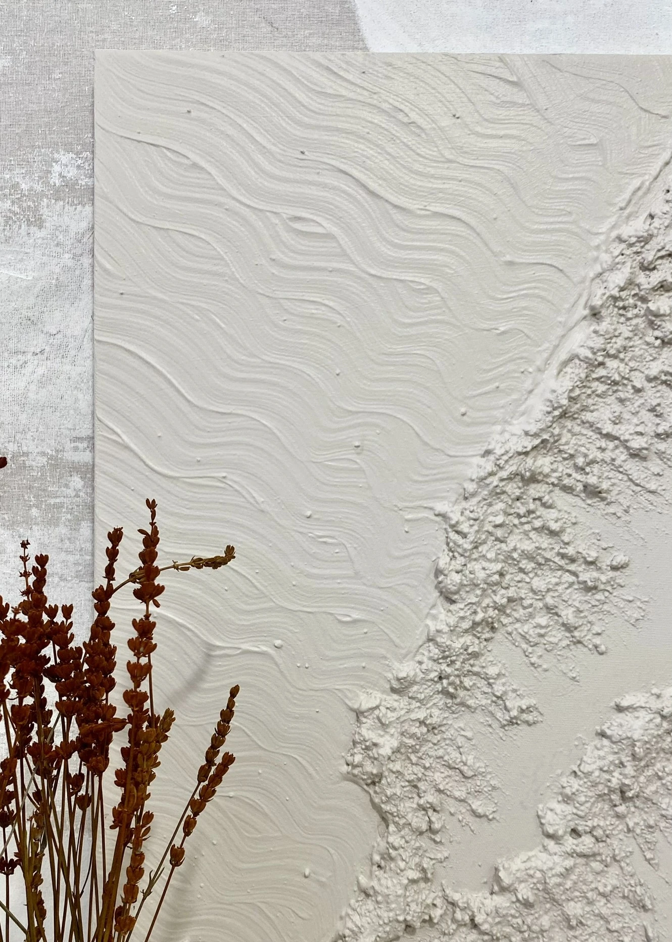 Dokulu Alçı Tablo Sonsuz Kıyı  El Yapımı 3D Dekoratif Duvar Tablosu