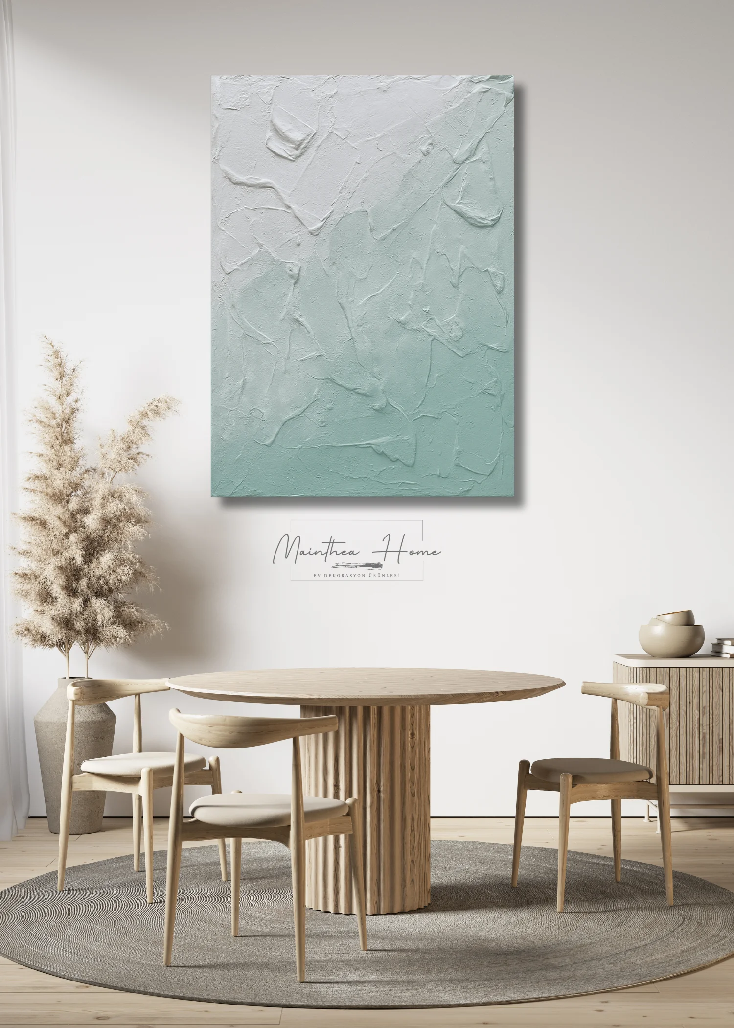 Dokulu Alçı Tablo Geçiş Frekansı  El Yapımı 3D Dekoratif Duvar Tablosu main variant image