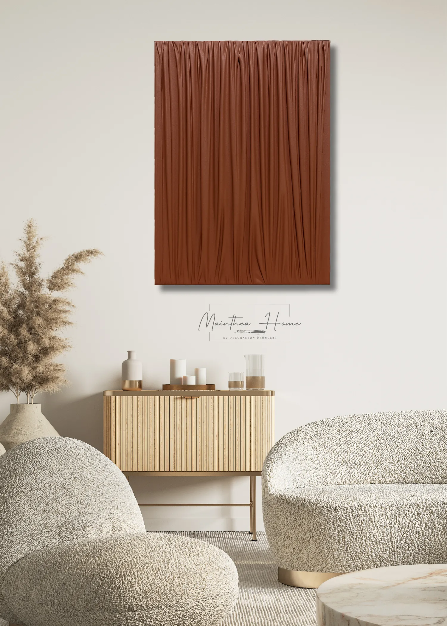 Dokulu Alçı Tablo - Derin Doku | El Yapımı 3D Dekoratif Duvar Tablosu - Akik image