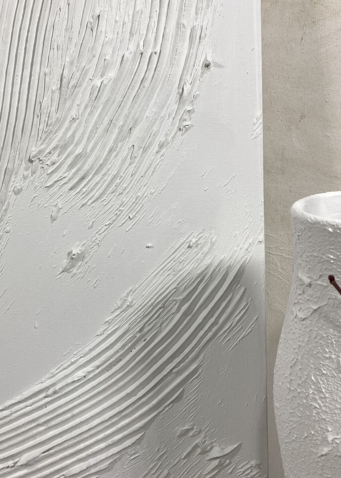 Dokulu Alçı Tablo - Dalgaların Ritmi | El Yapımı 3D Dekoratif Duvar Tablosu