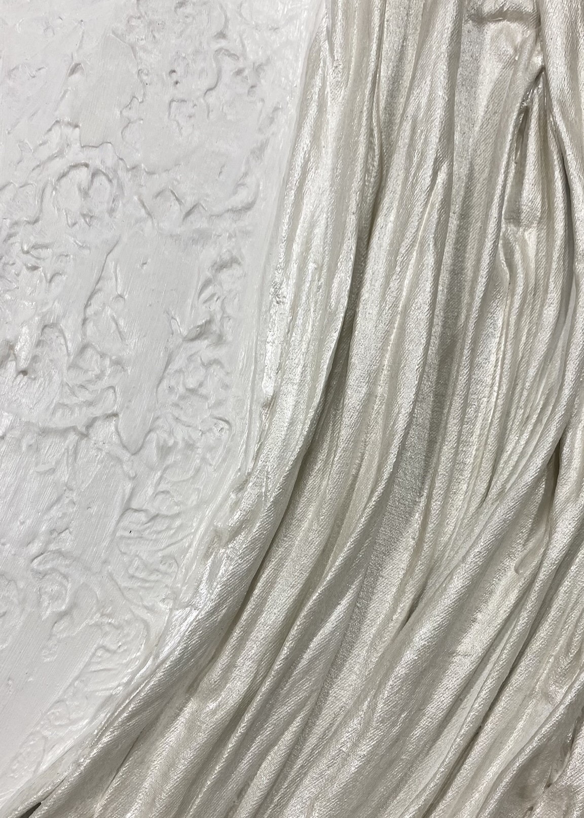 Dokulu Yuvarlak Alçı Tablo Ayın Yansısı | El Yapımı 3D Dekoratif Duvar Tablosu Metalik