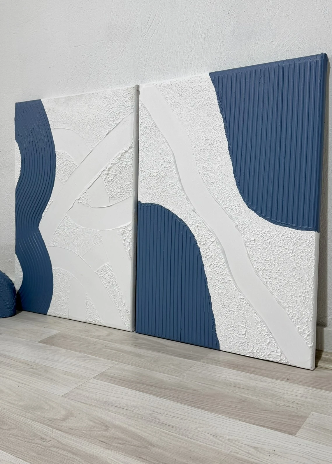 2'li Dokulu Alçı Tablo Statik Devrim| El Yapımı 3D Dekoratif Duvar Tablosu