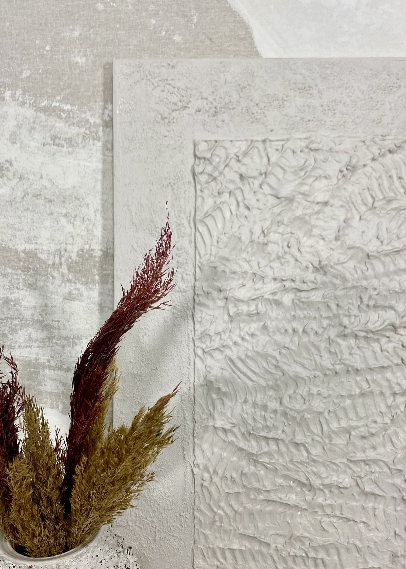 Dokulu Alçı Tablo Sessiz Yankı | El Yapımı 3D Dekoratif Duvar Tablosu