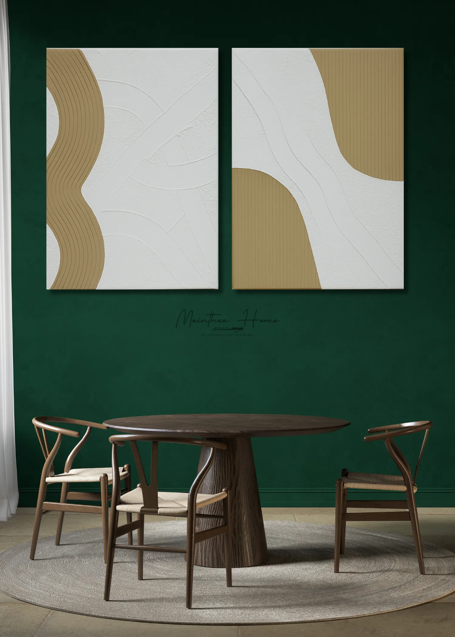 2'li Dokulu Alçı Tablo Statik Devrim| El Yapımı 3D Dekoratif Duvar Tablosu - Kese Kağıdı image