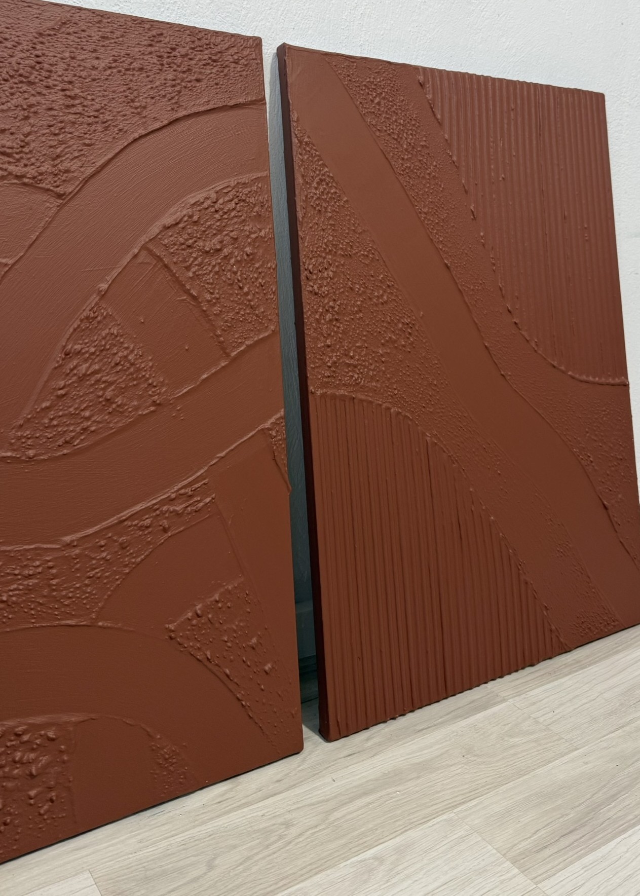 2'li Dokulu Alçı Tablo - Zihnin Yolları | El Yapımı 3D Dekoratif Duvar Tablosu