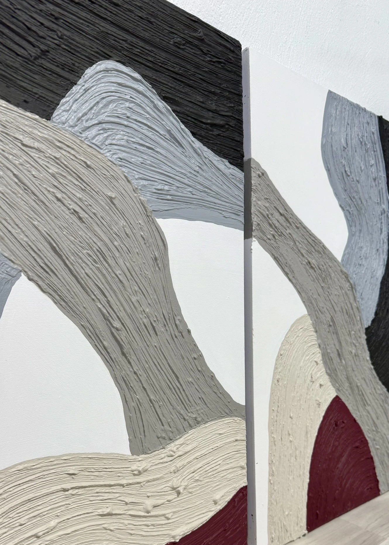 2'li Dokulu Alçı Tablo Organik Sarmal| El Yapımı 3D Dekoratif Duvar Tablosu