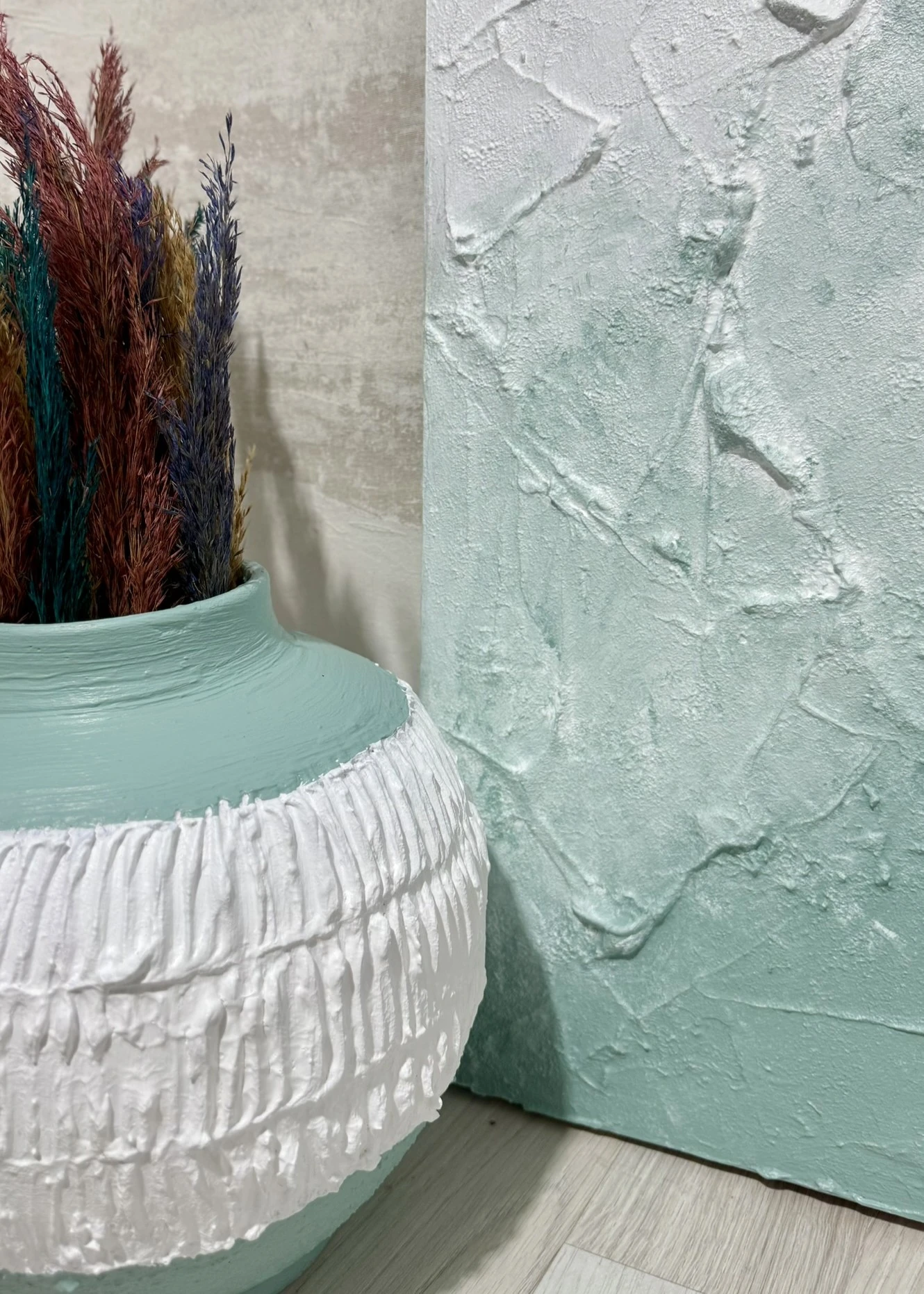 Dokulu Alçı Tablo Geçiş Frekansı  El Yapımı 3D Dekoratif Duvar Tablosu