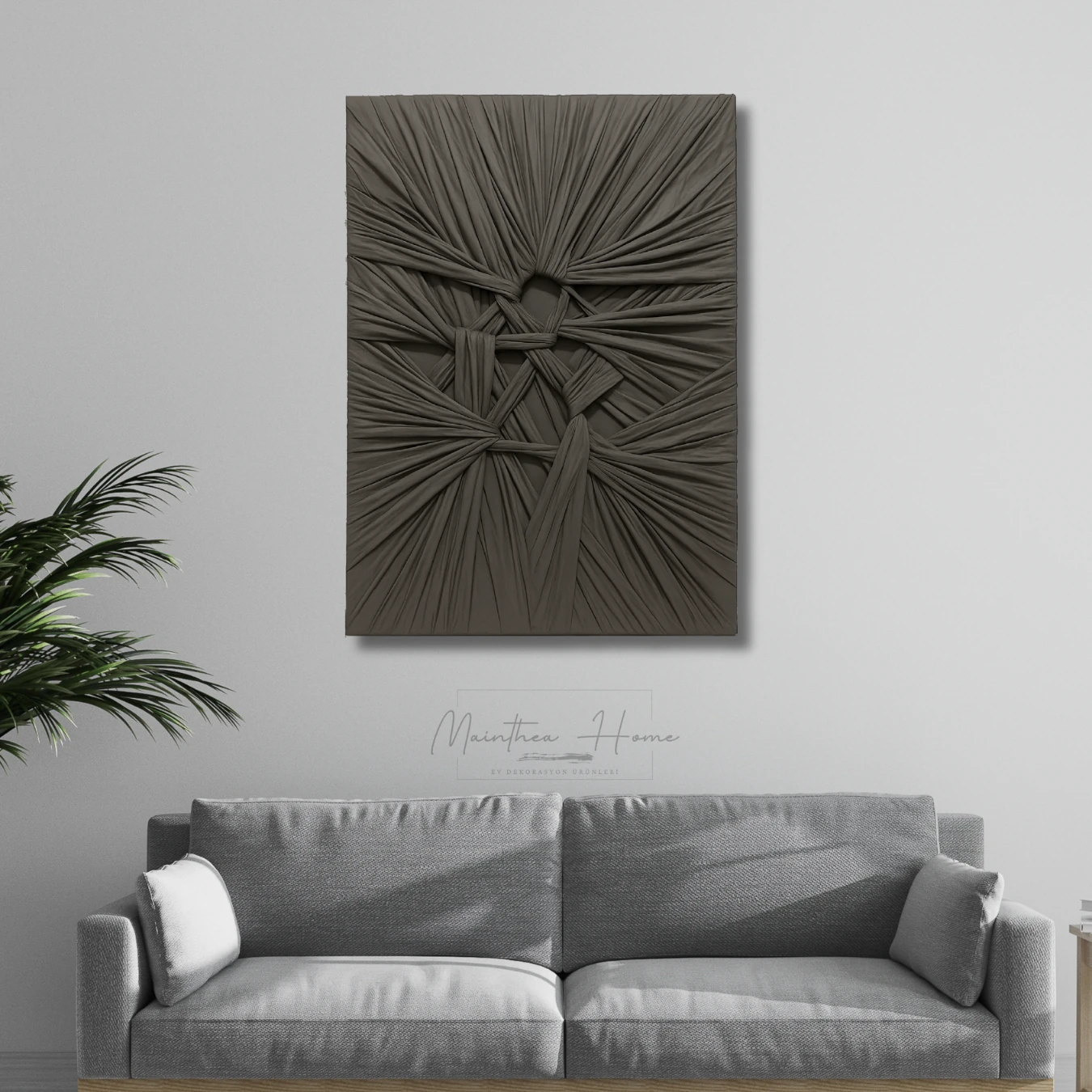 Dokulu Alçı Tablo - Bağların Ritmi | El Yapımı 3D Dekoratif Duvar Tablosu - Vizon image