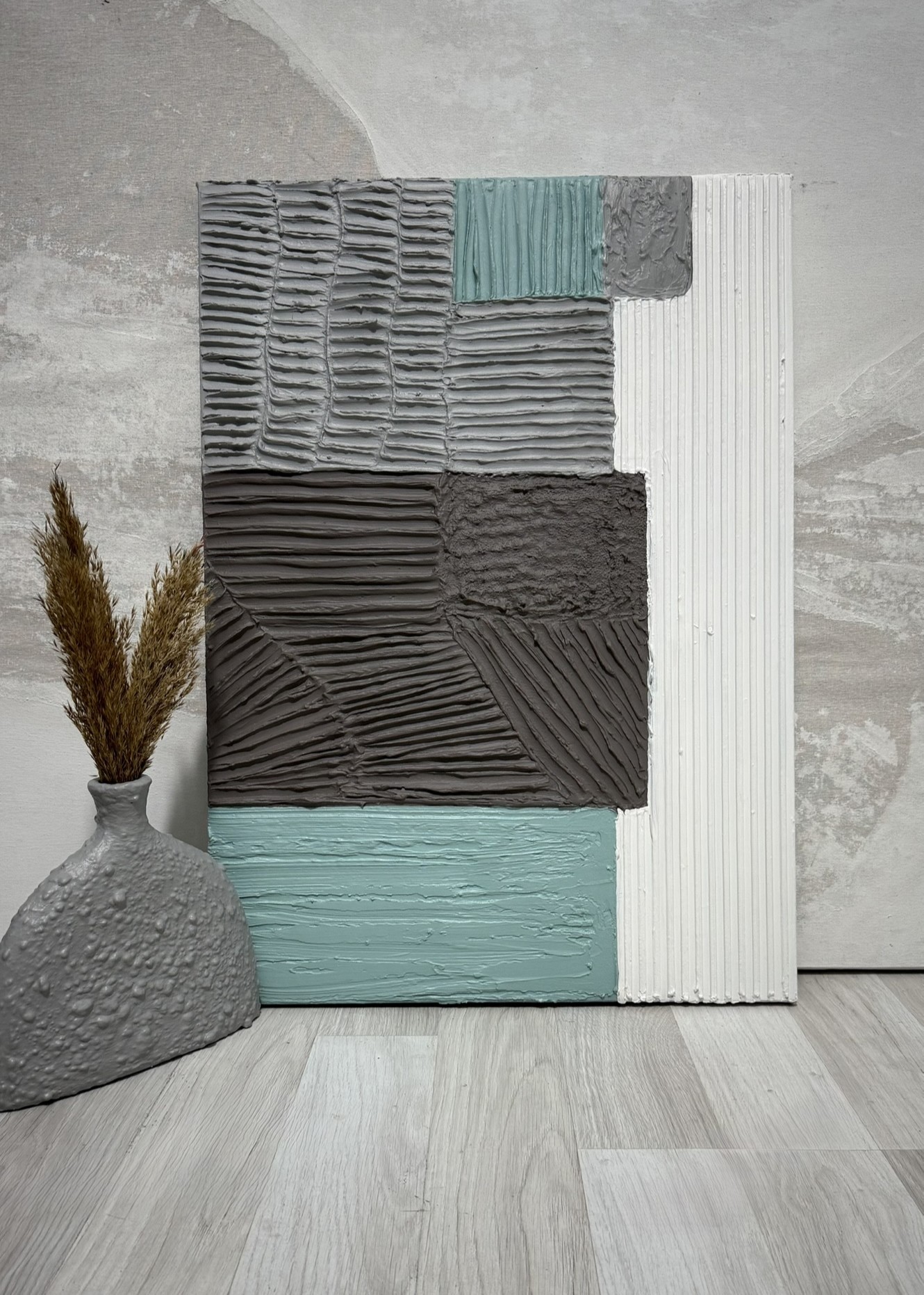 Dokulu Tablo – Kodlanmış Doku | El Yapımı 3D Dekoratif Duvar Tablosu