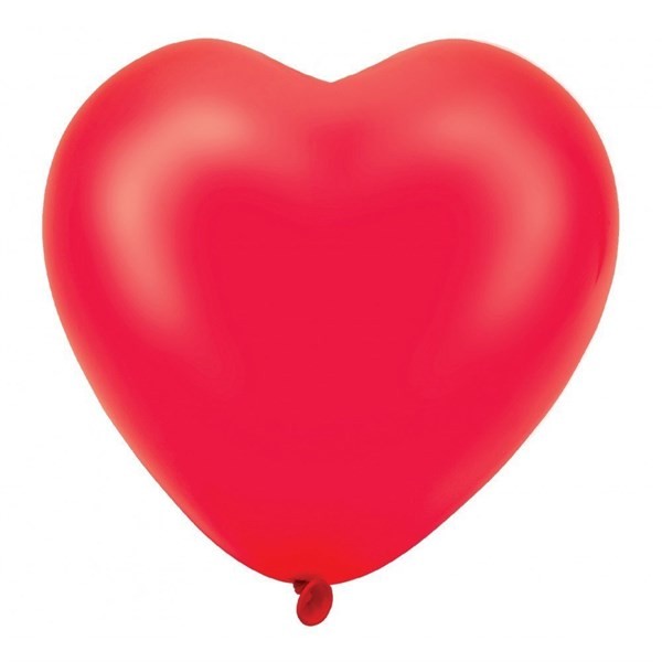 Lateks Kalp Büyük Balon Kırmızı 5'li