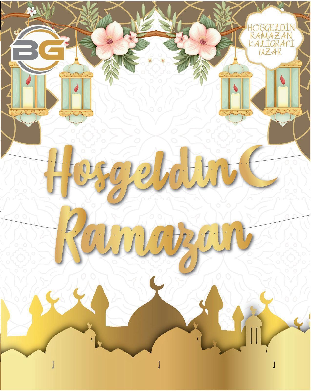 Hoşgeldin Ramazan Kaligrafi Uzar Yazı
