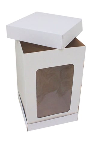 Pasta Kutusu Pencereli Beyaz 30x30x50 Cm