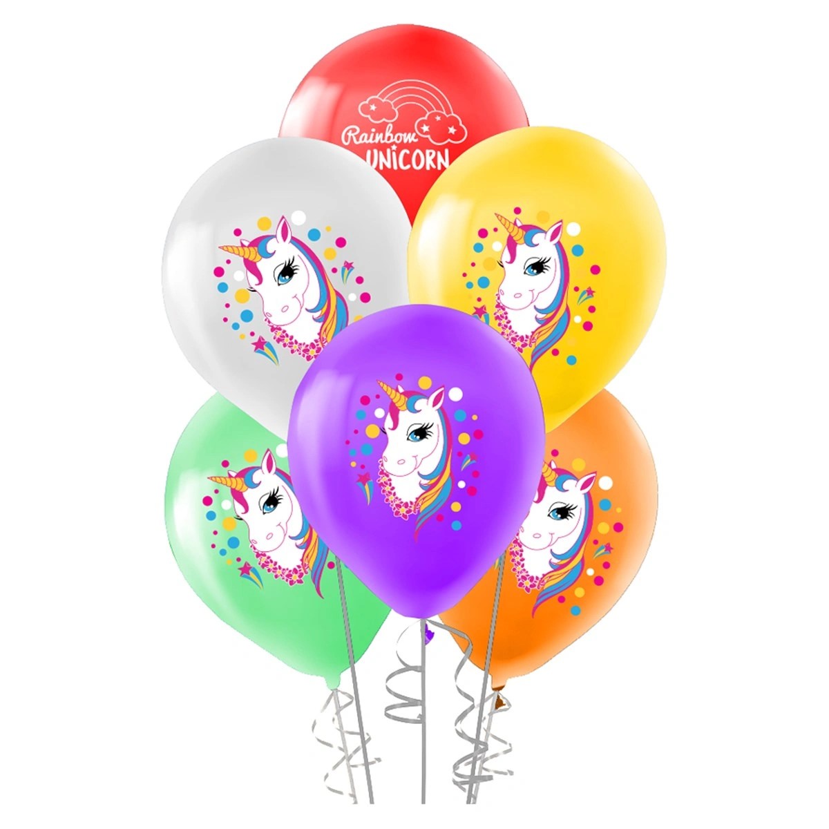 Lisanslı Balon 5'li Rainbow Unicorn