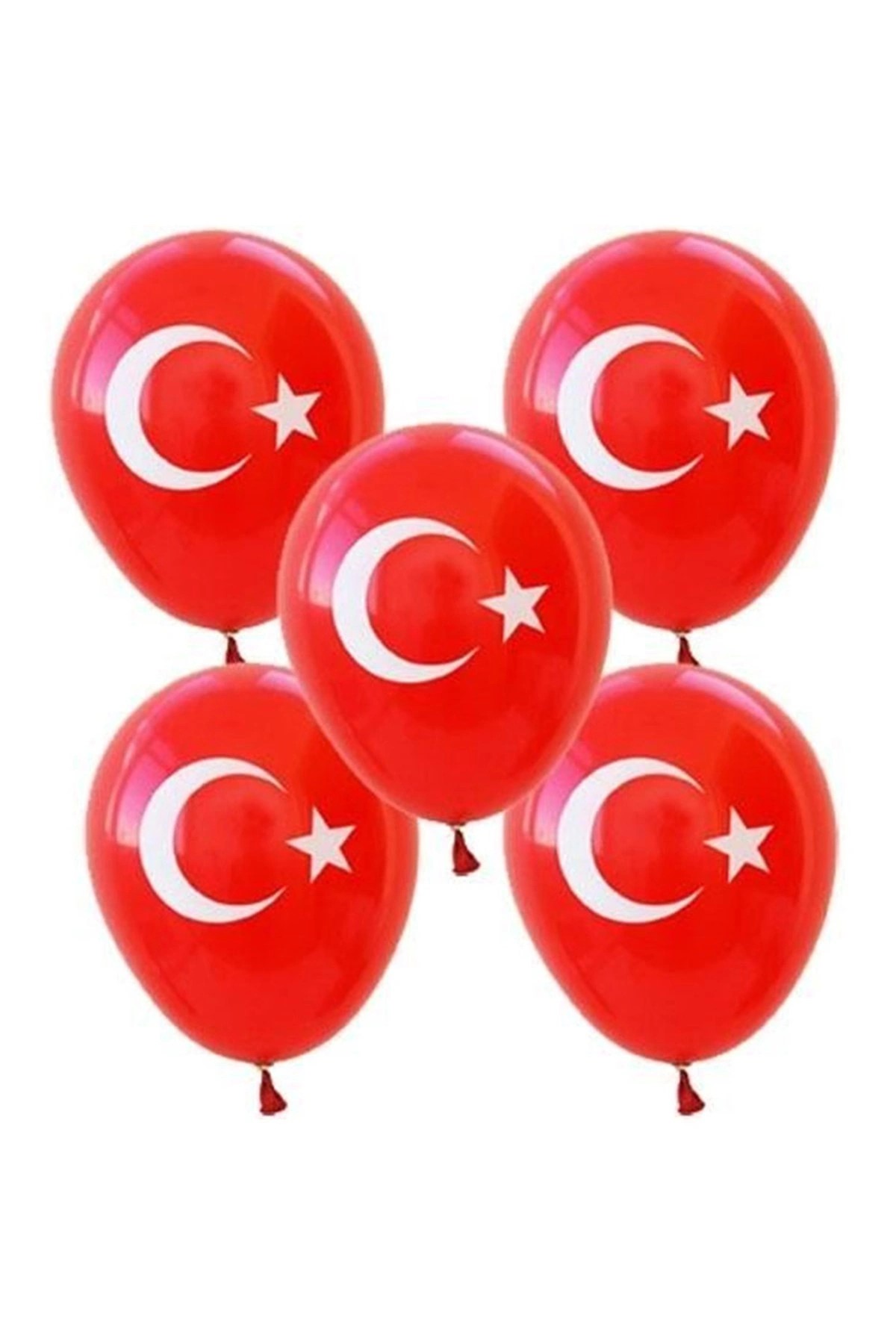 Baskılı Büyük Balon Türk Bayrağı 5'li