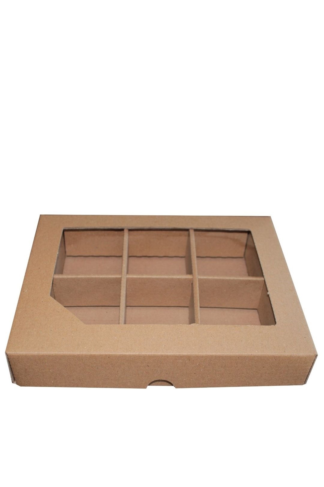 Çok Amaçlı Hediyelik Kutu 6 Bölmeli Kraft 20x16x3.5 Cm
