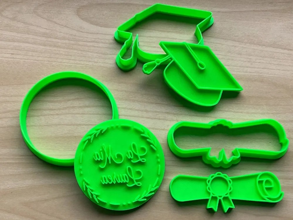 Özel Seri Kurabiye Kalıbı Diploma Kep Mezuniyet 2'li Set (4 Parça)